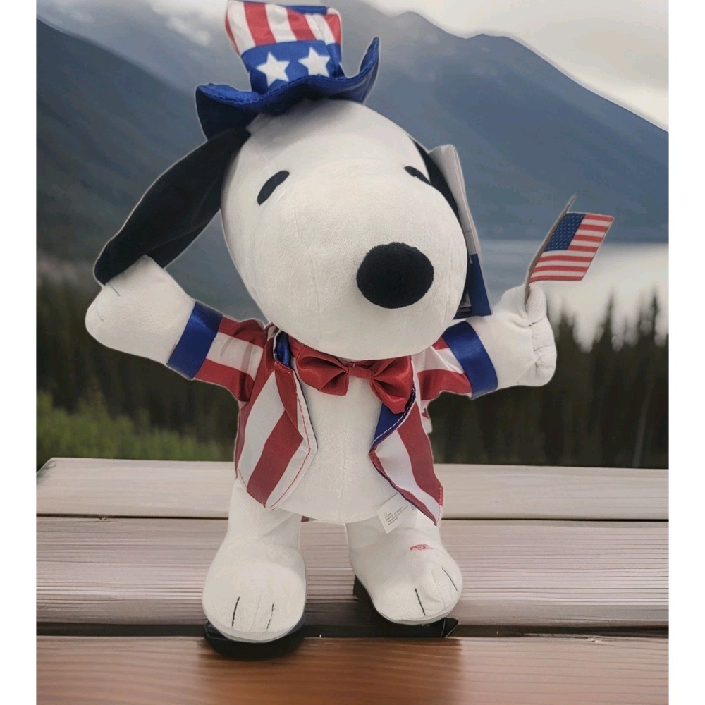 Peanuts Snoopy 4th July Side Stepper Dancing Plush Plays "Yankee Doodle" New